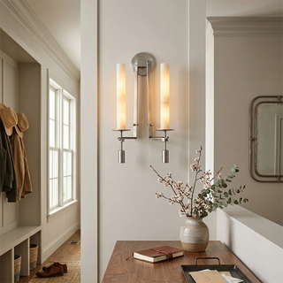 Alabaster Fontanelle Candlestick Wall Lamp