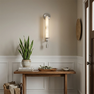 Alabaster Fontanelle Candlestick Wall Lamp