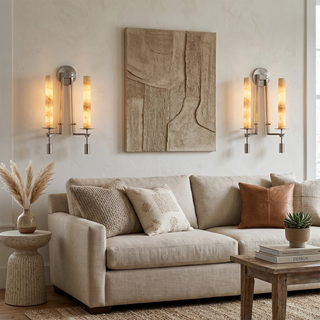 Alabaster Fontanelle Candlestick Wall Lamp