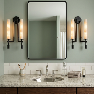 Alabaster Fontanelle Candlestick Wall Lamp