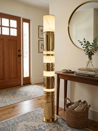 Alabaster Luxury Column Floor Lamp