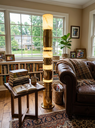 Alabaster Luxury Column Floor Lamp