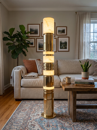 Alabaster Luxury Column Floor Lamp