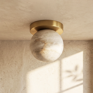 Alabaster Melange Brass Ceiling Light | Vidirlighting