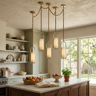 Alabaster Melange Small Chain Chandelier