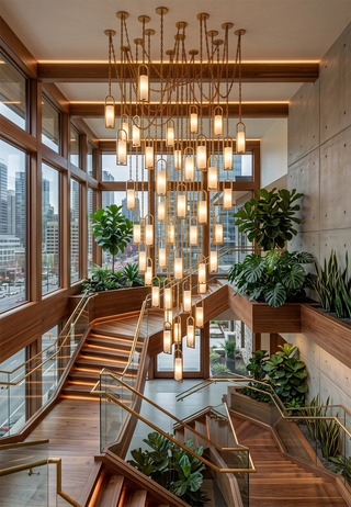 Alabaster Melange Small Chain Chandelier