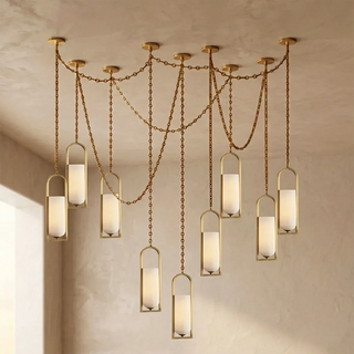 Alabaster Melange Small Chain Chandelier