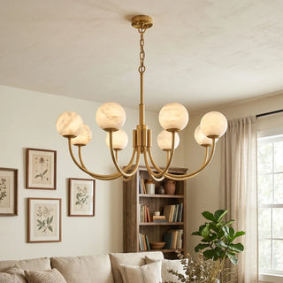 Alabaster Modern Brass Chandelier