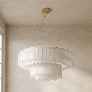 Alabaster Modern Cascade Tiered Chandelier