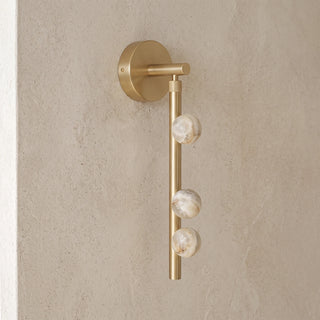 Alabaster Orb Asteria Brass Wall Sconce