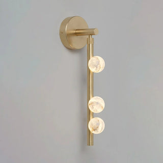 Alabaster Orb Asteria Brass Wall Sconce