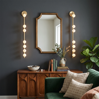 Alabaster Orb Asteria Brass Wall Sconce