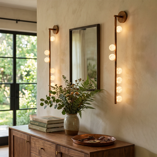 Alabaster Orb Asteria Brass Wall Sconce