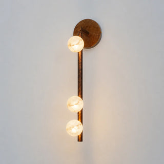 Alabaster Orb Asteria Brass Wall Sconce
