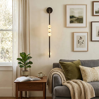 Alabaster Orb Asteria Brass Wall Sconce