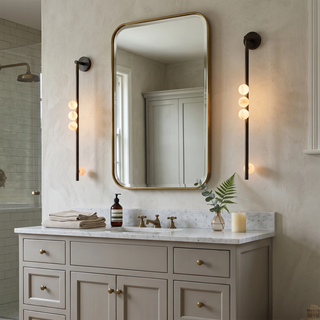 Alabaster Orb Asteria Brass Wall Sconce