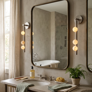 Alabaster Orb Asteria Brass Wall Sconce