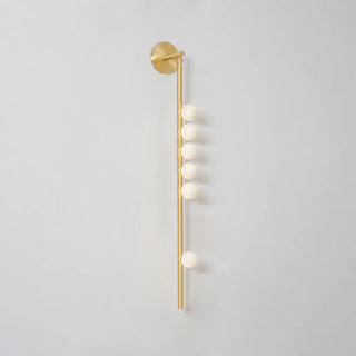 Alabaster Orb Asteria Brass Wall Sconce