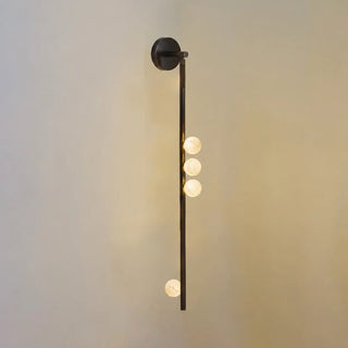 Alabaster Orb Asteria Brass Wall Sconce