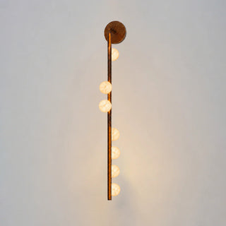 Alabaster Orb Asteria Brass Wall Sconce