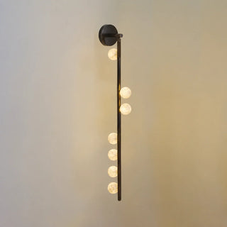 Alabaster Orb Asteria Brass Wall Sconce