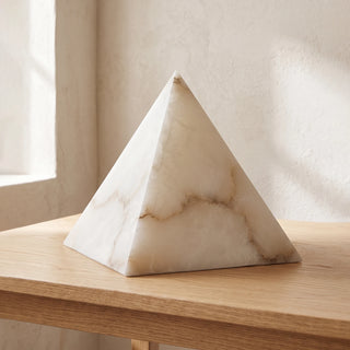 Alabaster Pyramid Table Lamp