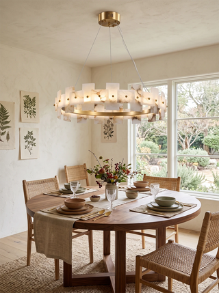 Alabaster Rectangle Annular Chandelier