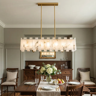 Alabaster Rectangular Linear Chandelier