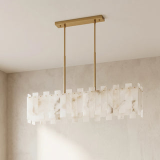 Alabaster Rectangular Linear Chandelier