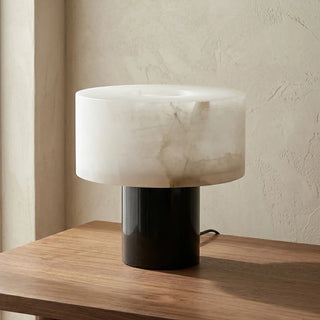 Alabaster Solid Cylindrical Table Lamp