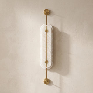 Alabaster Solvane Slender Oval Wall Sconce