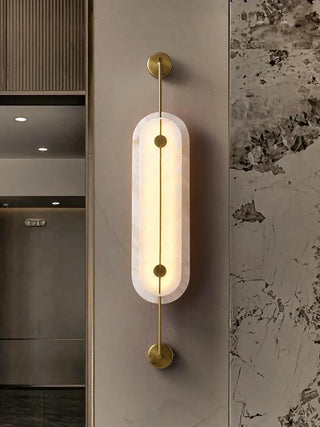 Alabaster Solvane Slender Oval Wall Sconce - Vidirlighting