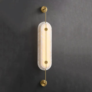 Alabaster Solvane Slender Oval Wall Sconce - Vidirlighting