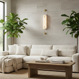 Alabaster Solvane Slender Oval Wall Sconce - Vidirlighting