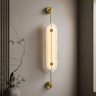 Alabaster Solvane Slender Oval Wall Sconce - Vidirlighting