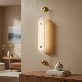 Alabaster Solvane Slender Oval Wall Sconce - Vidirlighting
