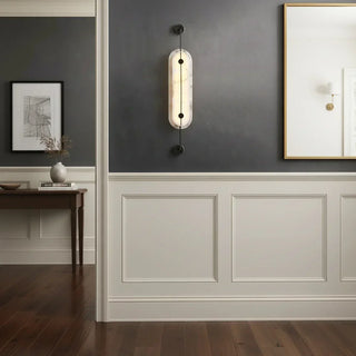 Alabaster Solvane Slender Oval Wall Sconce - Vidirlighting