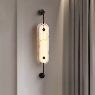 Alabaster Solvane Slender Oval Wall Sconce - Vidirlighting