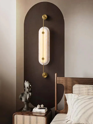 Alabaster Solvane Slender Oval Wall Sconce - Vidirlighting