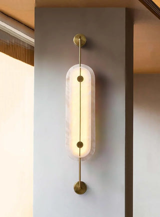 Alabaster Solvane Slender Oval Wall Sconce - Vidirlighting