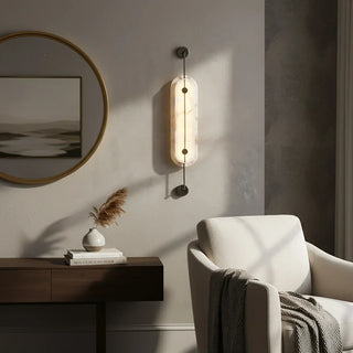 Alabaster Solvane Slender Oval Wall Sconce - Vidirlighting