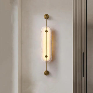 Alabaster Solvane Slender Oval Wall Sconce - Vidirlighting