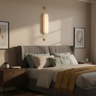 Alabaster Solvane Slender Oval Wall Sconce - Vidirlighting