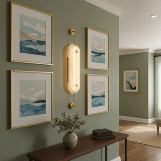 Alabaster Solvane Slender Oval Wall Sconce - Vidirlighting