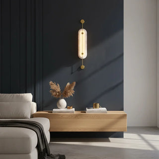 Alabaster Solvane Slender Oval Wall Sconce - Vidirlighting