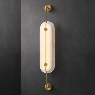 Alabaster Solvane Slender Oval Wall Sconce - Vidirlighting