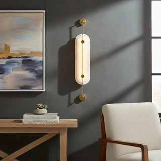 Alabaster Solvane Slender Oval Wall Sconce - Vidirlighting