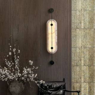 Alabaster Solvane Slender Oval Wall Sconce - Vidirlighting