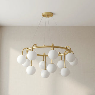 Alabaster Sphere Ring Chandelier