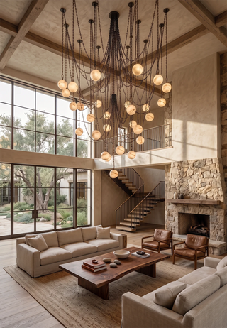Alabaster Spherical Chain Chandelier